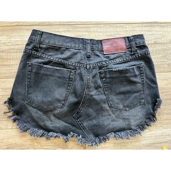 One Teaspoon Fox Black Junkyard Denim Skirt 25 Distressed Sudra Anchor 4040 - Picture 3 of 5